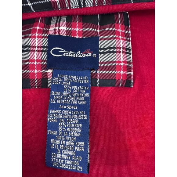 NEW!!"CATALINA" Women's Plaid Zip Up Windbreaker SZ S Boating Nautical Sailing - Picture 6 of 13